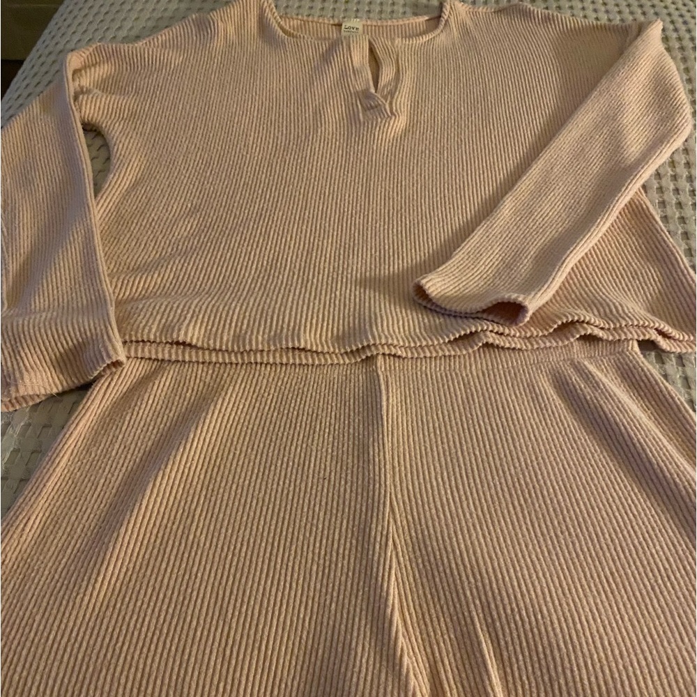 Love /Vintage soft pink two piece pajama set/Small